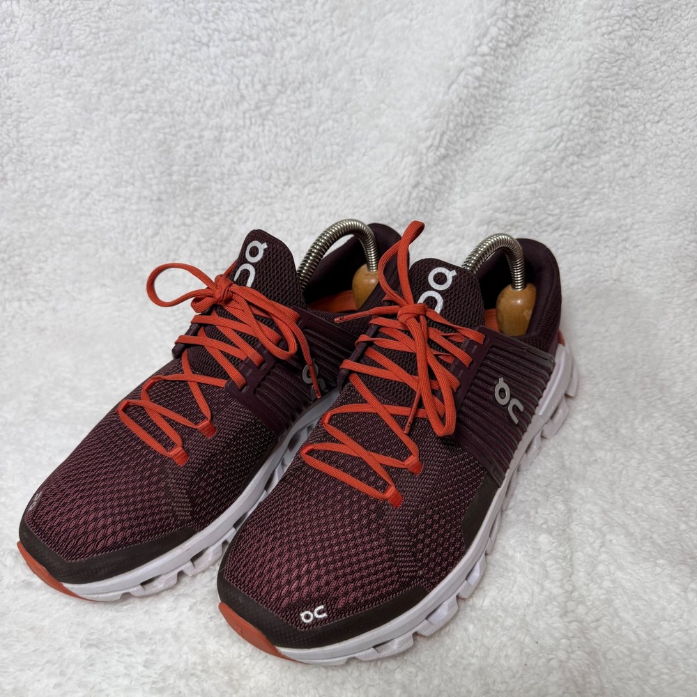 On Cloudswift Running Shoes Burgundy Orange‎ Helion CloudTec Mens Low Top